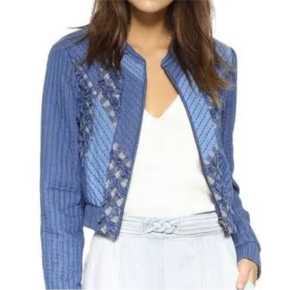 Rebecca Taylor Navy Quilted Blazer